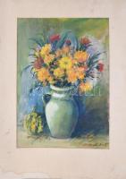 Bernáth Aurél jelzéssel: Csendélet. Akvarell, papír. 50×35,5 cm. Paszpartuban