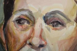 Czimra jelzéssel: Portré. Akvarell, papír. 70×50 cm. Kétoldalas mű. Feltekerve, törésnyommal