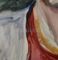 Czimra jelzéssel: Portré. Akvarell, papír. 70×50 cm. Kétoldalas mű. Feltekerve, törésnyommal