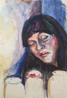 Czimra jelzéssel: Merengő. Akvarell, papír. 72×50 cm.