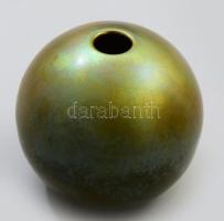 Zsolnay eozin mázas kisváza, jelzett, kis kopással, m: 8,5 cm