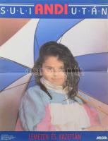 1990 Andi - Suli Után, zenei plakát, hajtásnyommal, lapszéli apró szakadással, 63,5x46 cm