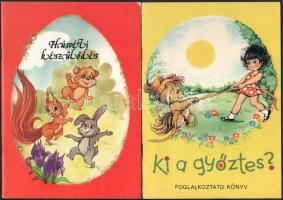 7 db füzet - Húsvéti készülődés, Ki a győztes?, Mondókák, Hópelyhecskék, Hupikék törpikék kifestőkönyv, Mese a legokosabb nyúlról, Csip-csup csodák kifestő. Kiadói papírkötés, jó állapotban.
