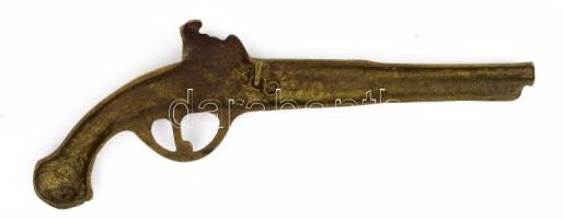 2 db réz párbaj pisztoly formájú fali dísz. 30 cm