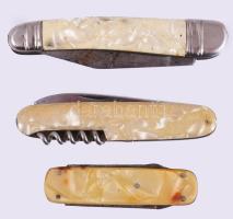 3 db régi zsebkés, bicska, egyik jelzett: Contento