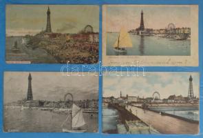 144 db RÉGI város képeslap gyűrűs mappában: Nagy-Britannia, tengerpart / 144 pre-1945 town postcards...