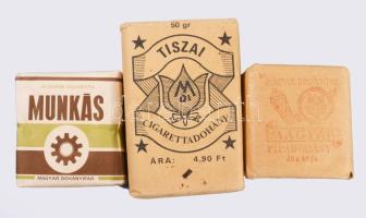 Munkás cigaretta, 25 darabos, bontatlan + magyar pipőadohány, + tiszai pipadohány, bontatlanok