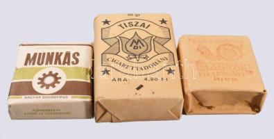 Munkás cigaretta, 25 darabos, bontatlan + magyar pipőadohány, + tiszai pipadohány, bontatlanok