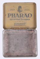 Pharao egyiptomi szivarka fémdoboz, kopott, 15x12 cm