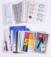 1959-2024 Vegyes kártyanaptár tétel, 53 db, közte erotikus és fém kártyanaptárak is