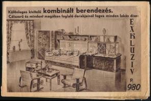 cca 1940 Art deco bútor katalógus 20 képes oldalon