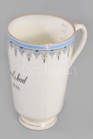 Carlsbad 1888 Kúrapohár, repedéssel, m: 11,5 cm