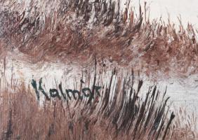 Kalmár jelzéssel: Téli táj. Olaj, vászon, dekoratív fakeretben, 69x55,5 cm