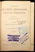 Beöthy Zsolt: A magyar nemzeti irodalom történeti ismertetése. Összeáll.: - - . II. köt.: Kisfaludy Károlytól mostanig. Bp., 1905, Athenaeum, 444 p. Átkötött félvászon-kötésben, viseltes állapotban, a gerincen kisebb sérülésekkel, helyenként kissé sérült, foltos lapokkal, bejegyzésekkel, firkákkal.