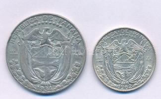 Panama 1934. 1/10B Ag + 1962. 1/10B Ag T:VF,UNC Panama 1934. 1/10 Balboa Ag + 1962. 1/10 Balboa Ag C:VF,UNC