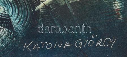 Katona György (-): Virágok. Olaj, farost, jelzett. Dekoratív fakeretben, 20x20 cm