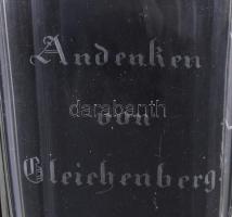 Bleichenbergi fürdőpohár, cca 1880-1900, fazettált pattogzással, m: 14 cm