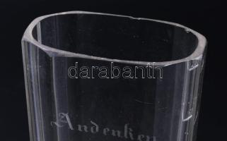 Bleichenbergi fürdőpohár, cca 1880-1900, fazettált pattogzással, m: 14 cm