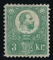 1883 Újnyomat 3kr zöld (11.000)