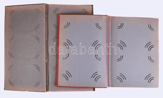2 db régi képeslap-album, üresek, 29,5x21 cm és 36,5x19,5 cm