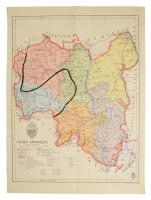 2 db térkép: 1926 Vas vármegye térképe, 1 : 385.000, viseltes állapotban, sérülésekkel, 35x42 cm + 1...