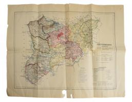 2 db térkép: 1926 Vas vármegye térképe, 1 : 385.000, viseltes állapotban, sérülésekkel, 35x42 cm + 1...