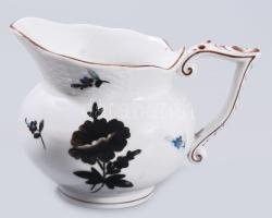 Herendi virágmintás tejkiöntő, jelzett, minimális kopással, m: 10 cm