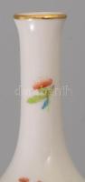 Herendi virágmintás kisváza, jelzett, hibátlan, m: 8,5 cm