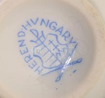 Herendi virágmintás kisváza, jelzett, hibátlan, m: 8,5 cm