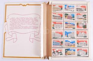 Szovjet díszdobozos gyufa szett, Vologda látnivalóival illusztrálva, 18 db-os, komplett