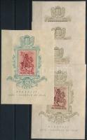 1939 Bethlen 4 db fogazott + 1 db vágott blokk, kisebb-nagyobb hibákkal (25.000)