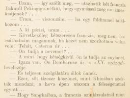 Verne Gyula: Bombarnac Klaudius. Egy hírlaptudósító jegyzetkönyve. Bp., 1909, Franklin. Kiadói félvá...