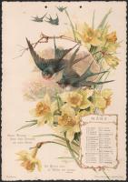 1899 Duftige Blüten. Kalender für 1899. Nürnberg, Theo. Stroefer's Kunstverlag, 12 sztl. lev. 1...