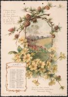 1899 Duftige Blüten. Kalender für 1899. Nürnberg, Theo. Stroefer's Kunstverlag, 12 sztl. lev. 1...