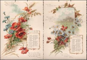 1899 Duftige Blüten. Kalender für 1899. Nürnberg, Theo. Stroefer's Kunstverlag, 12 sztl. lev. 1...