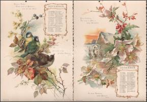 1899 Duftige Blüten. Kalender für 1899. Nürnberg, Theo. Stroefer's Kunstverlag, 12 sztl. lev. 1...