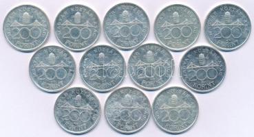 1992. 200Ft Ag "MNB" (12x) T:AU