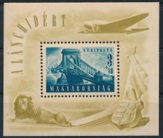 1948 Lánchíd II. blokk (35.000) (halvány törés / light fold)
