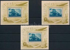 1948 Lánchíd II. 3 db blokk (105.000) (kis törések, gumihibák / small folds, gum disturbances)