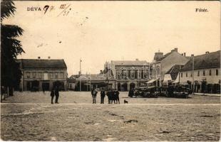 1907 Déva, Fő tér, gyógyszertár, üzletek / pharmacy, shops (Rb)