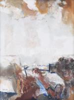 Balázs Imre (1931-2012): Puszta, 2005. Olaj, farost, jelzett, 43×33 cm. Dekoratív, üvegezett fakeret...