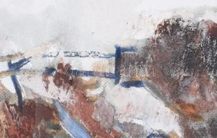 Balázs Imre (1931-2012): Puszta, 2005. Olaj, farost, jelzett, 43×33 cm. Dekoratív, üvegezett fakeret...