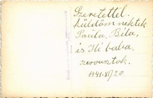 1941 Székelyudvarhely, Odorheiu Secuiesc; Esküvői csoportkép. Kováts István felvétele / wedding phot...