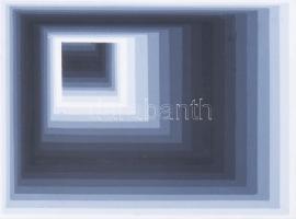 Fazakas Tibor (1946-): Ablakok III, 1993. Tempera, papír, jelezve balra lent, 34×34 cm. Hátoldalán c...