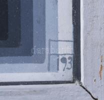 Fazakas Tibor (1946-): Ablakok III, 1993. Tempera, papír, jelezve balra lent, 34×34 cm. Hátoldalán c...