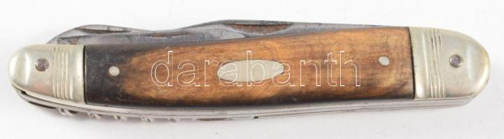 2 db régi zsebkés, bicska, Fella jelzésű az egyik, a másik több funkciós, rózsafa nyelű. Becsukva 7 ...