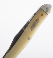 Régi női zsebkés, bicska, két pengével. Kinyitva nagy pegével 15 cm