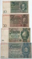 Német Birodalom 1929-1935. 10M - 100M (4xklf) T:F-VG German Empire 1929-1935. 10 Mark - 100 Mark (4xdiff) C:F-VG