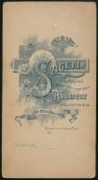 cca 1900 Katonatiszt aláírt portréja, kabinetfotó Szigeti (Budapest és Székesfehérvár) műterméből, 2...