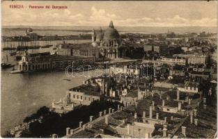 Venezia, Venice; Panorama dal Campanile / View from Campanile, Santa Maria della Salute, church, canal, gondola (EK)
